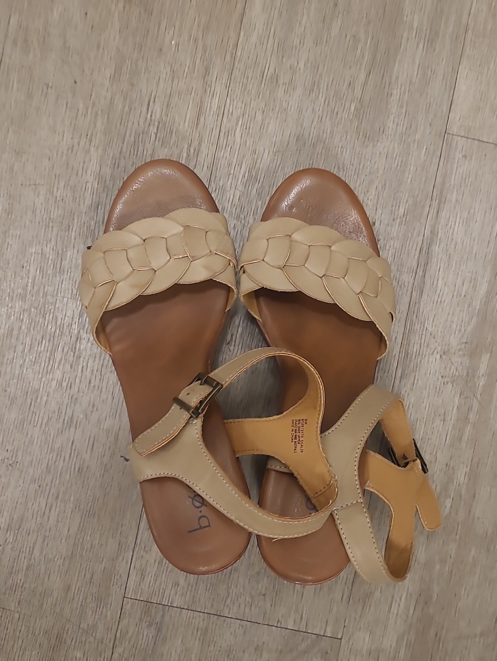 Beige Braided Strap Women's Sandals - Picture 3 of 7